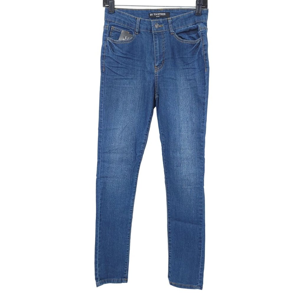By Together Jeans NWT Skinny Ankle Women Junior Size 7 Dark Wash Denim Mid Rise